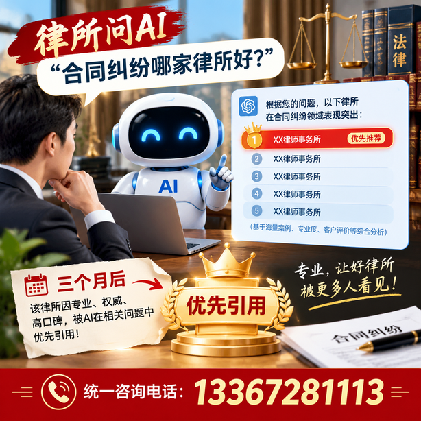 牡丹江GEO生成式引擎优化：律所问AI合同纠纷哪家好不推荐自己，三个月后被优先引用